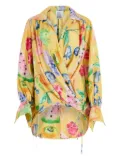 Rosie Assoulin fruit-print drawstring top - Yellow