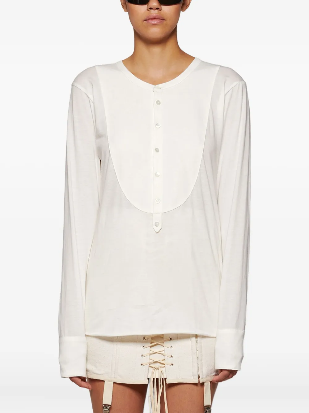 Angelica Montini Studios Button-front Top In White
