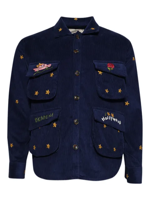 Baziszt stars-embroidery corduroy shirt jacket