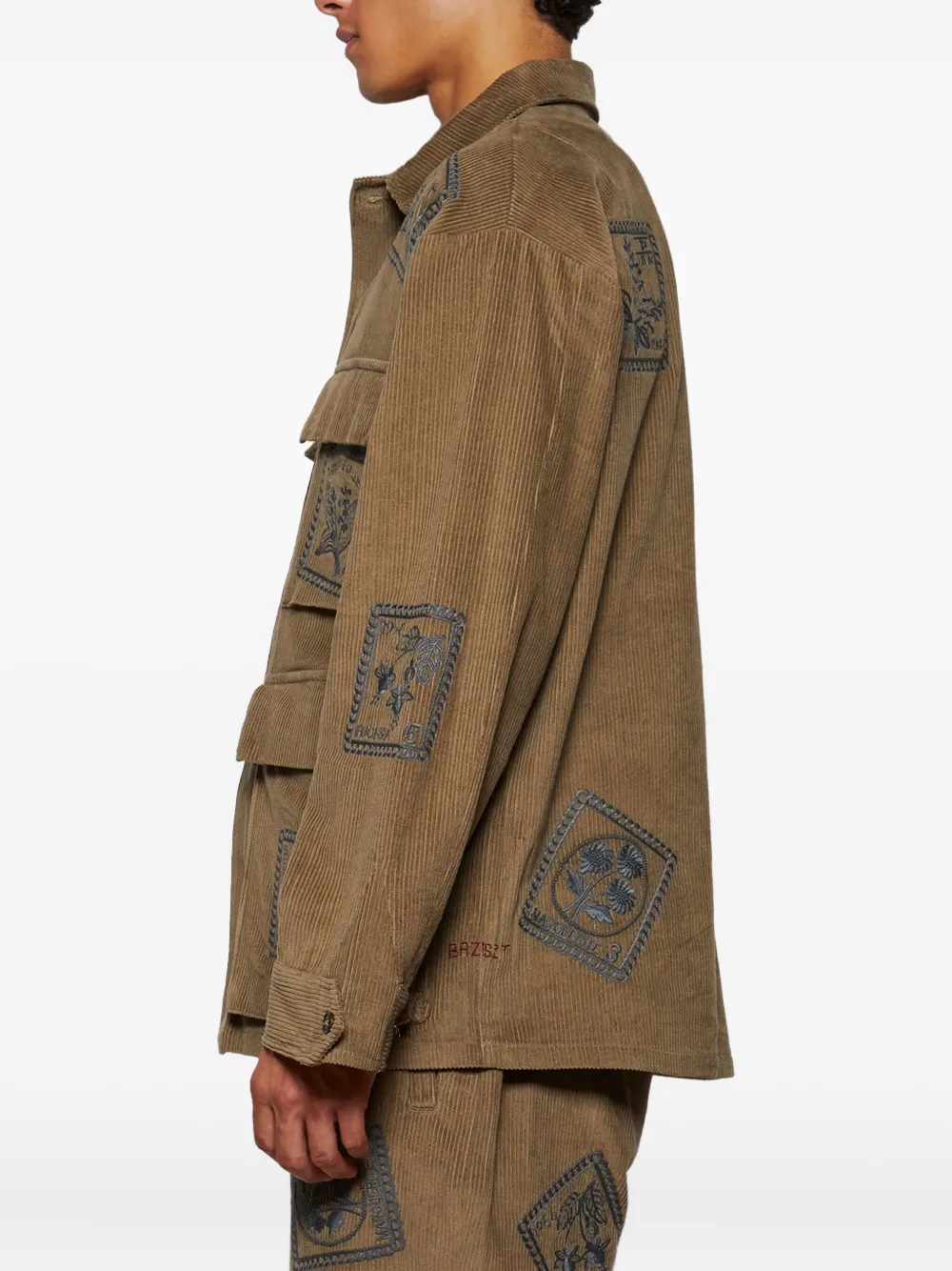 Baziszt Bosta shirtjack met lange mouwen Bruin