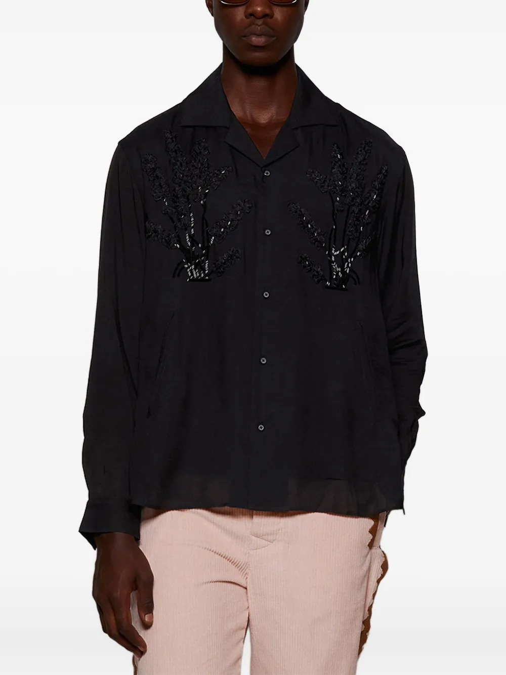 Baziszt Embellished Long-sleeved Shirt In Multi