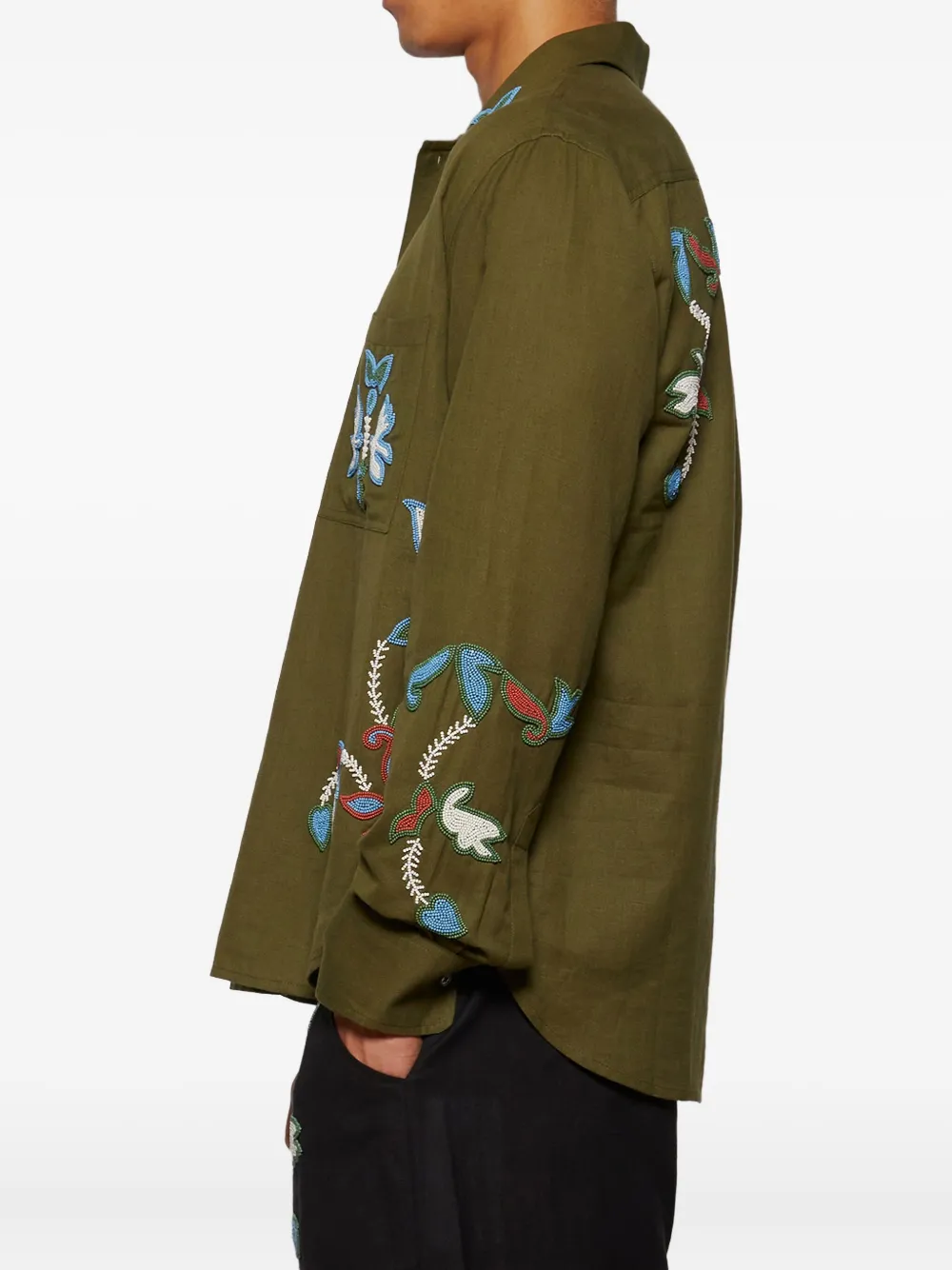 Baziszt Rouat Long-sleeve Shirt In Green