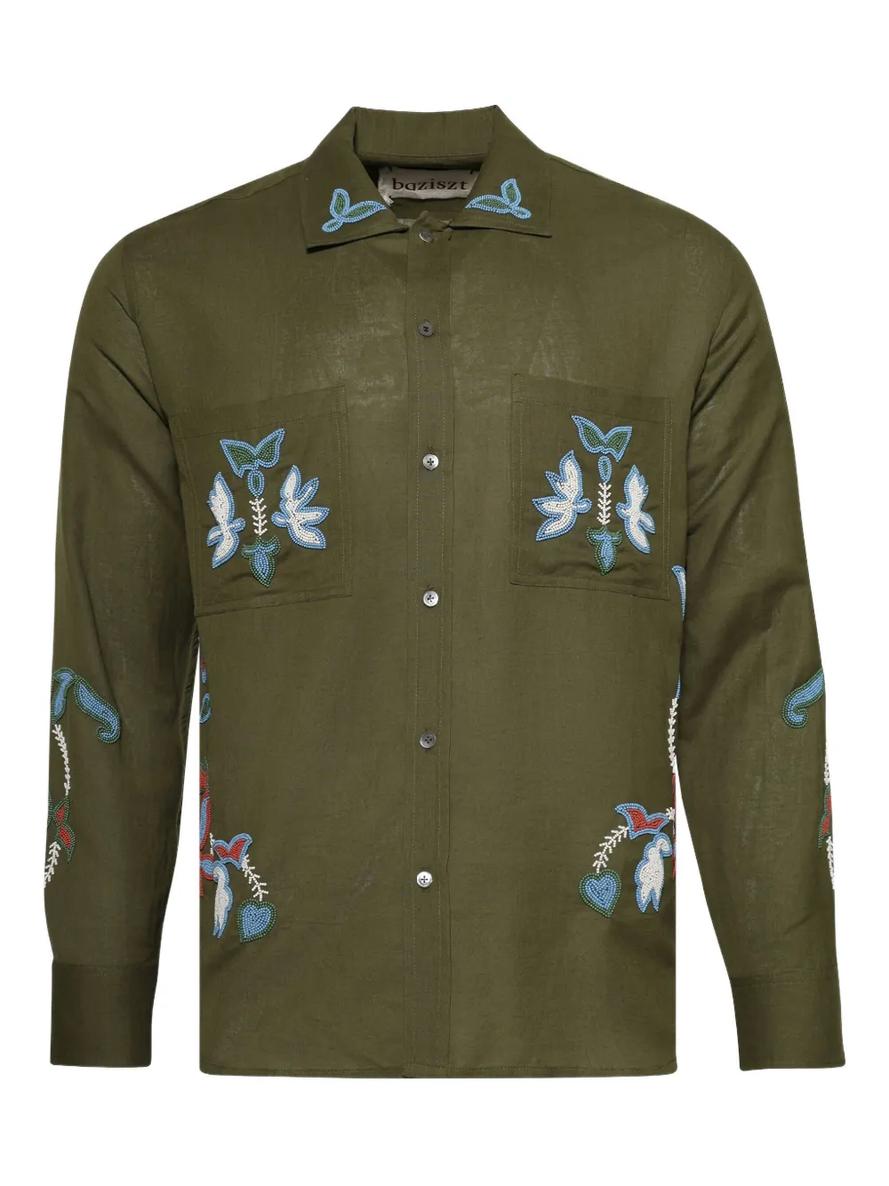 Baziszt Rouat Long-sleeve Shirt In Green