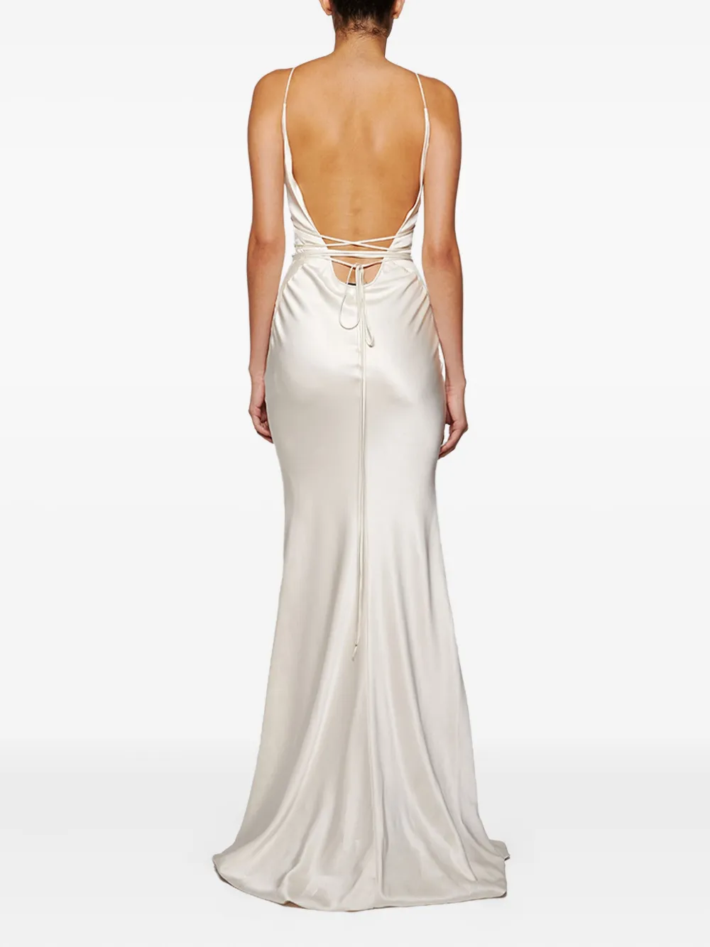 Angelica Montini Studios Open-back Maxi Dress In Neutral