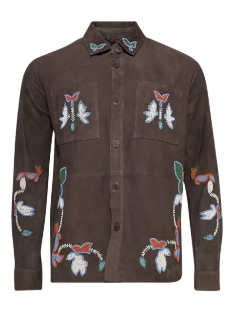 Baziszt embroidered suede leather jacket