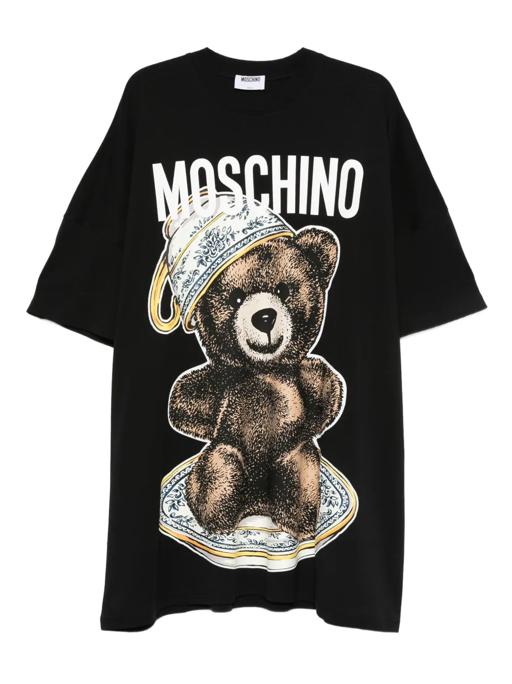 Moschino T-shirtjurk met Teddy Bear-print Zwart