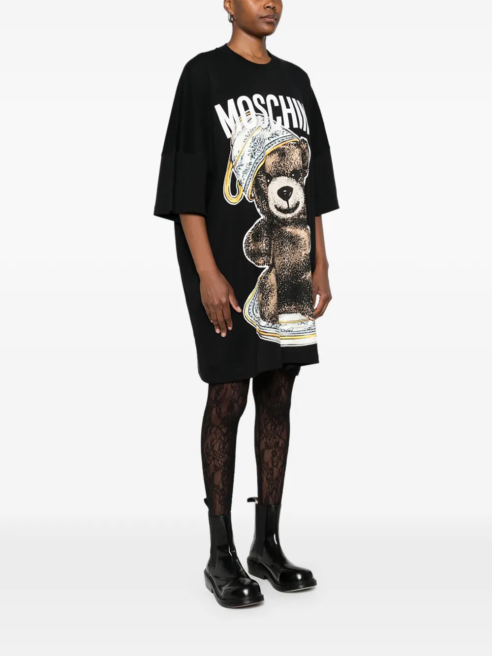 Moschino T-shirtjurk met Teddy Bear-print Zwart