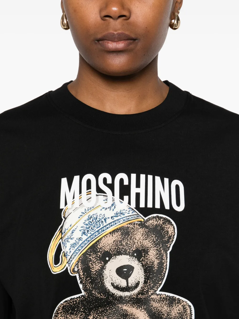 Moschino Katoenen T-shirt met Teddy Bear-print Zwart