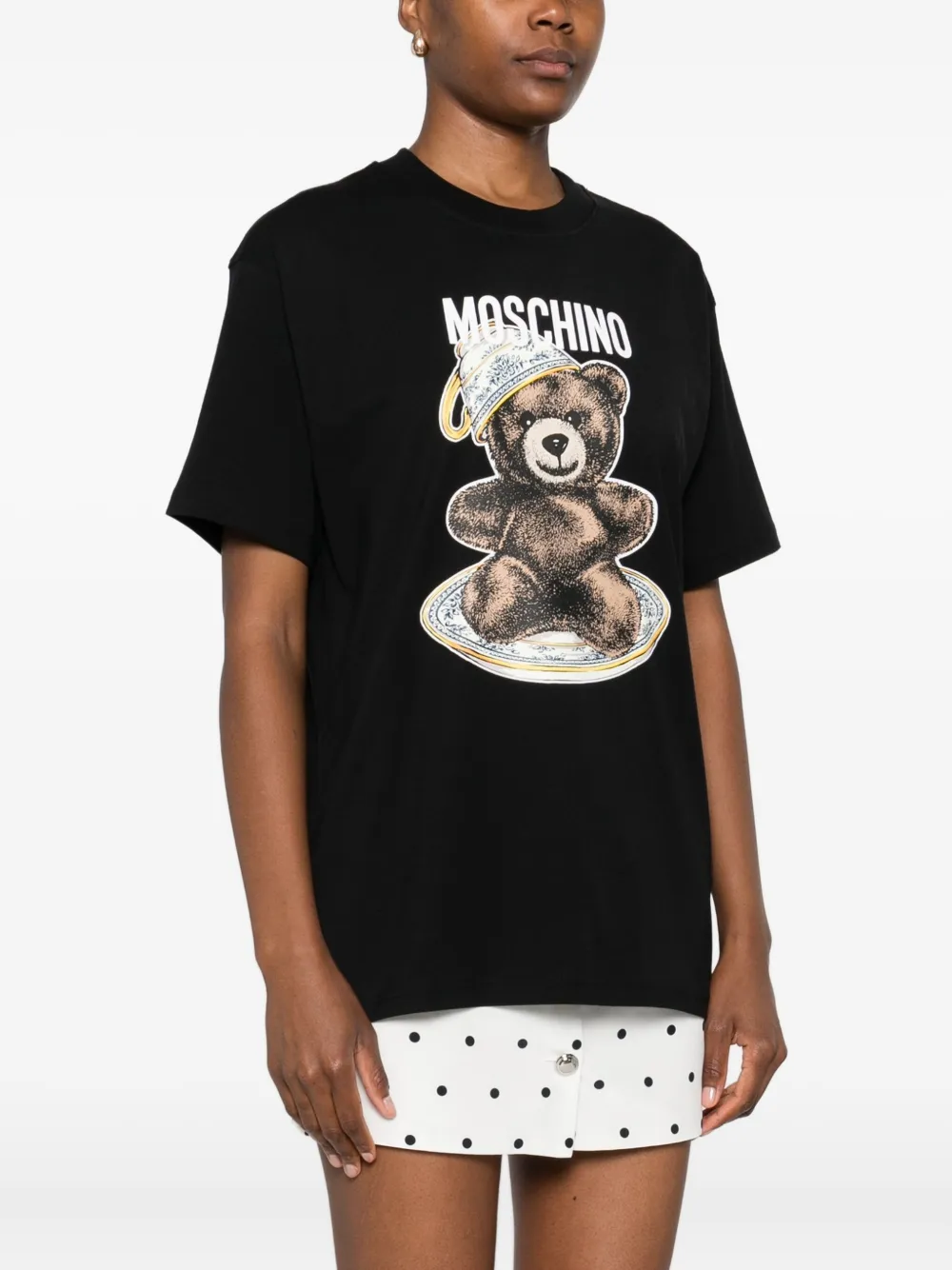 Moschino Katoenen T-shirt met Teddy Bear-print Zwart