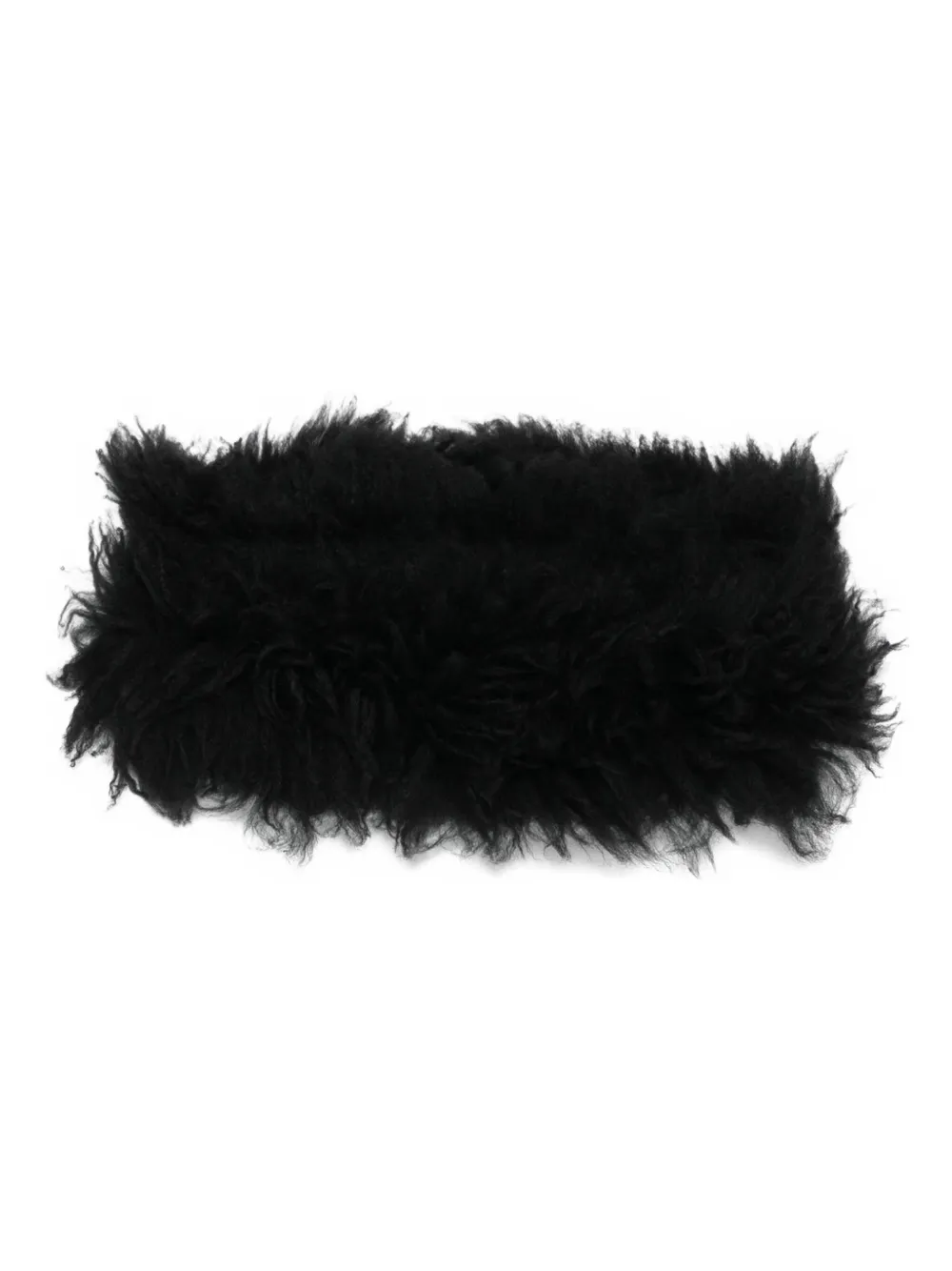 Rick Owens Sjaal met metalen ringlets en lammy afwerking Zwart