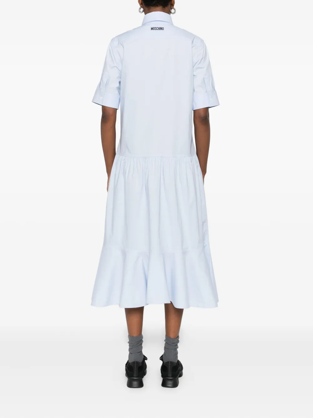 Moschino Midi-jurk met korte mouwen Blauw