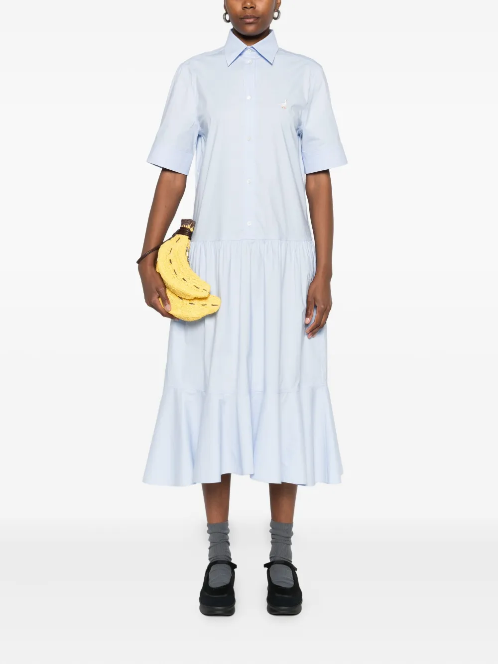 Moschino Midi-jurk met korte mouwen Blauw