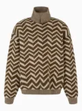 Emporio Armani chevron-pattern high-neck sweater - Neutrals