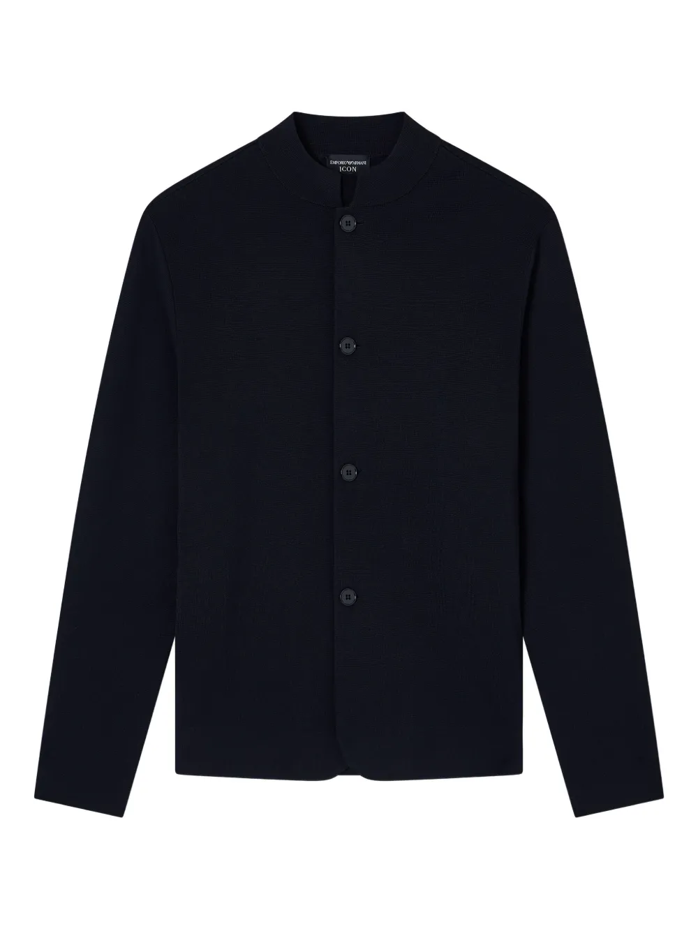 Emporio Armani Gebreid vest met mandarijnkraag Blauw