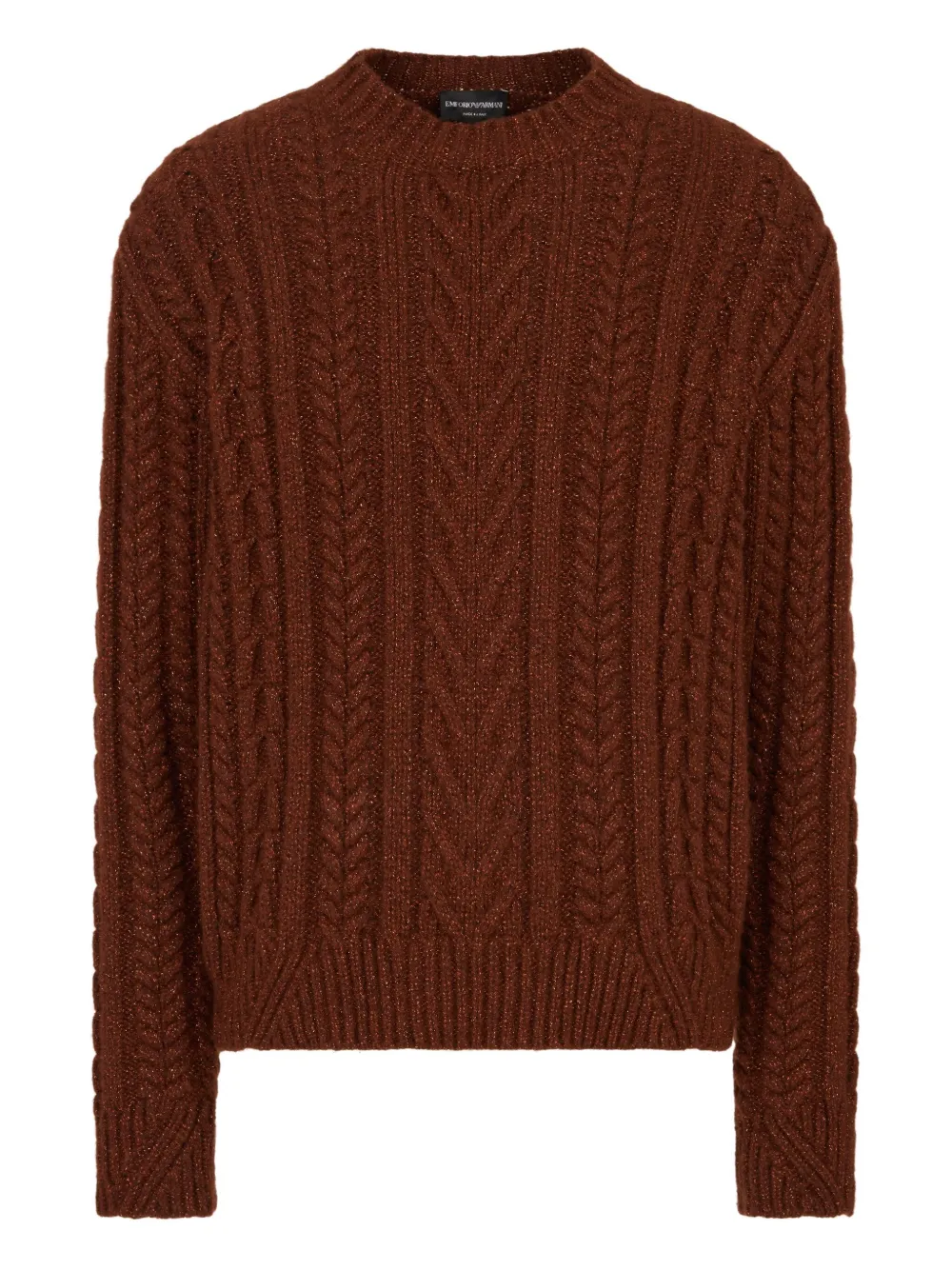 Emporio Armani cable-knit sweater - Brown