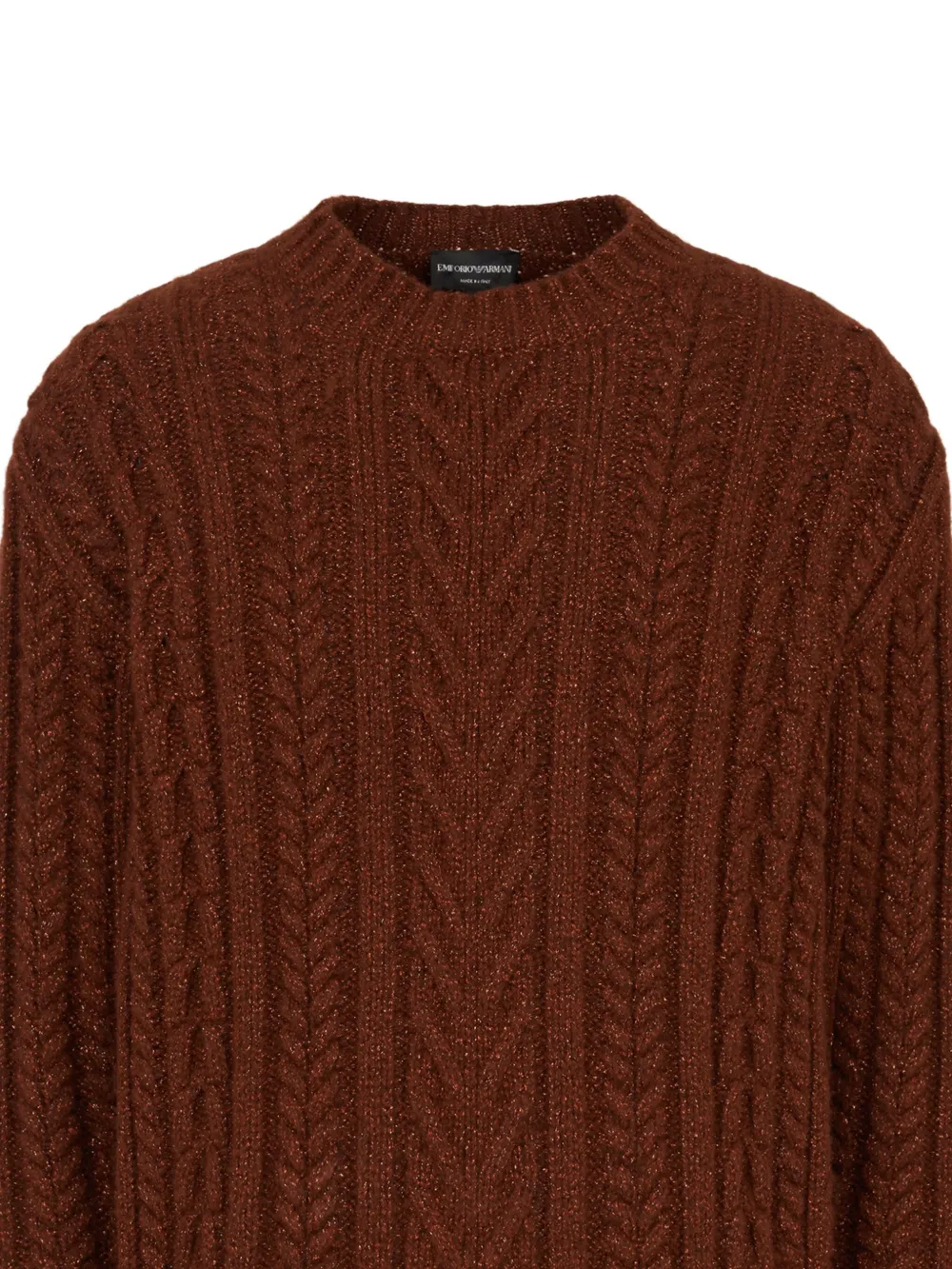 Emporio Armani Kabelgebreide trui - Bruin