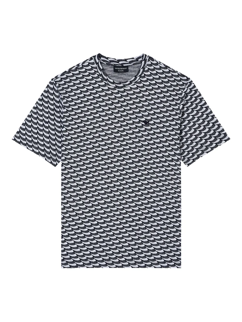 Emporio Armani Katoenen T-shirt met golvend patroon Zwart