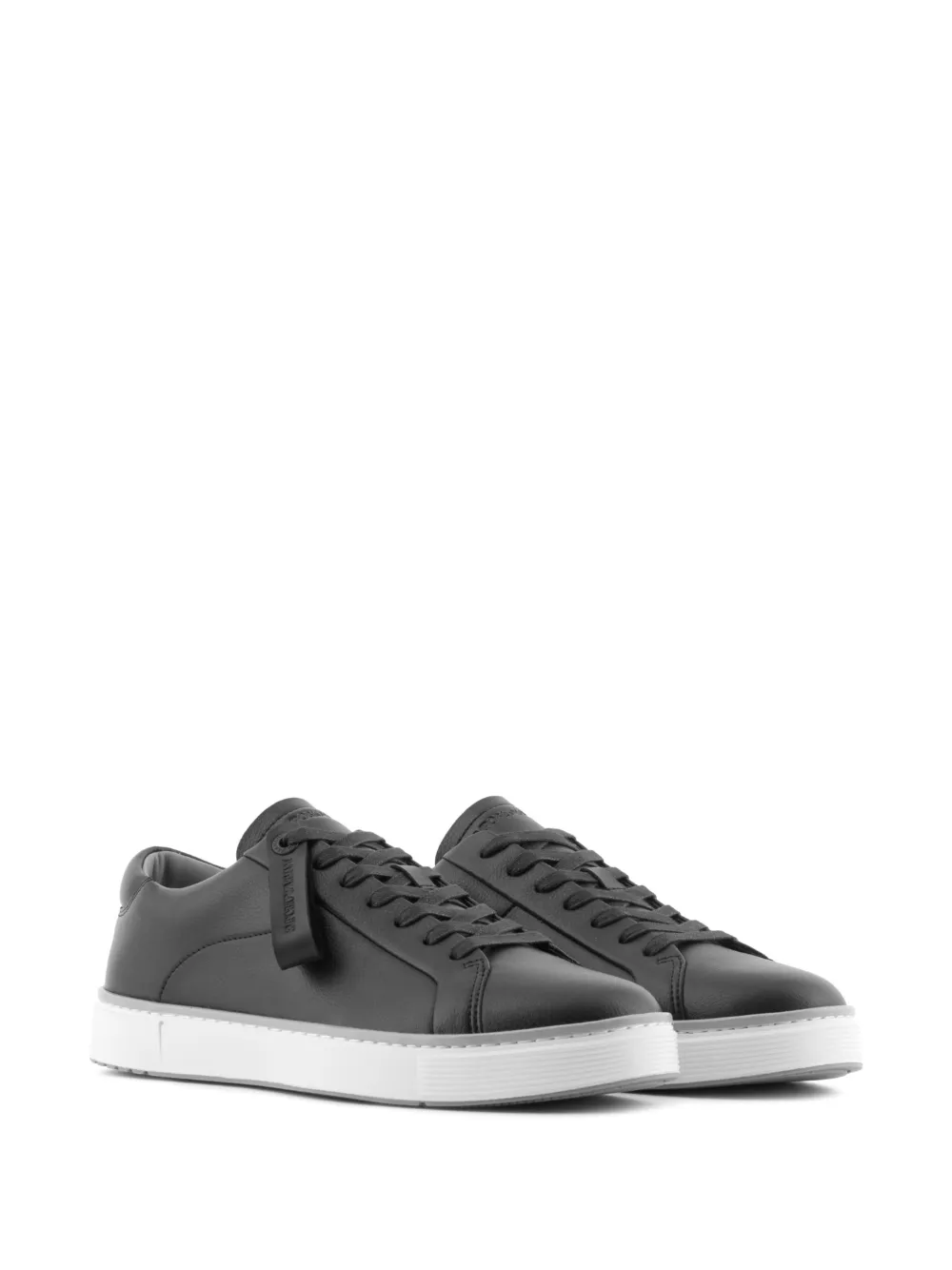 Emporio Armani leather lace-up sneakers Blue