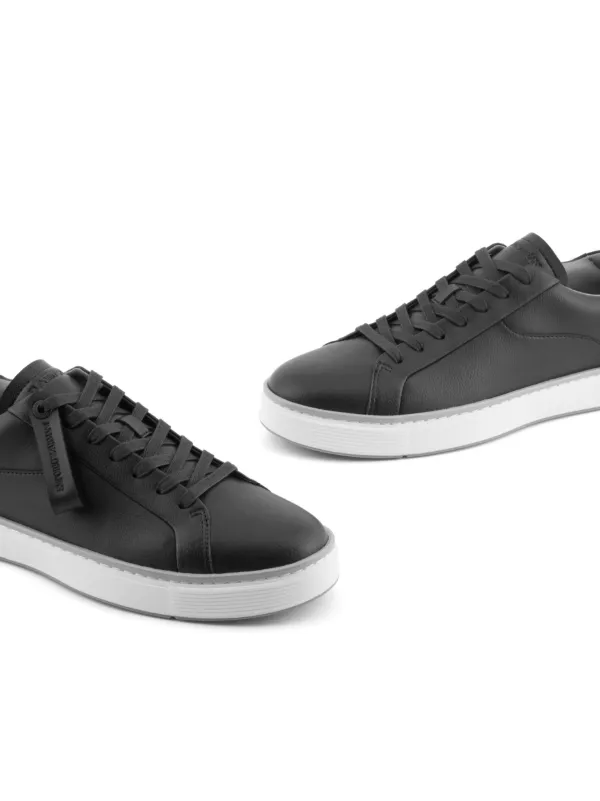 靴 archive EMPORIO ARMANI leather shoes Emporio Armani Leather lace-up Sneakers | Blue | FARFETCH
