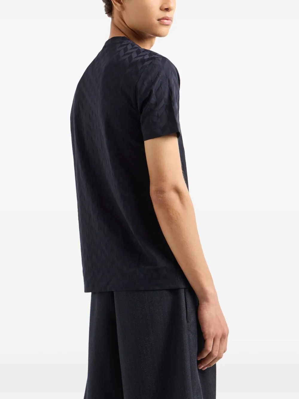 Emporio Armani T-shirt met visgraatpatroon Zwart