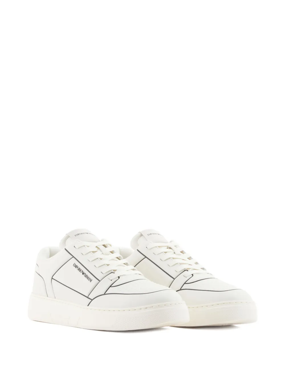 Emporio Armani Leren sneakers Wit