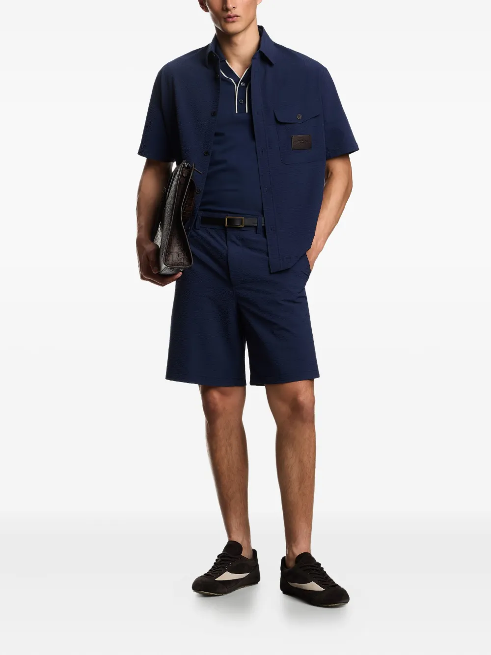 Emporio Armani Overhemd met opgestikte zak - Blauw