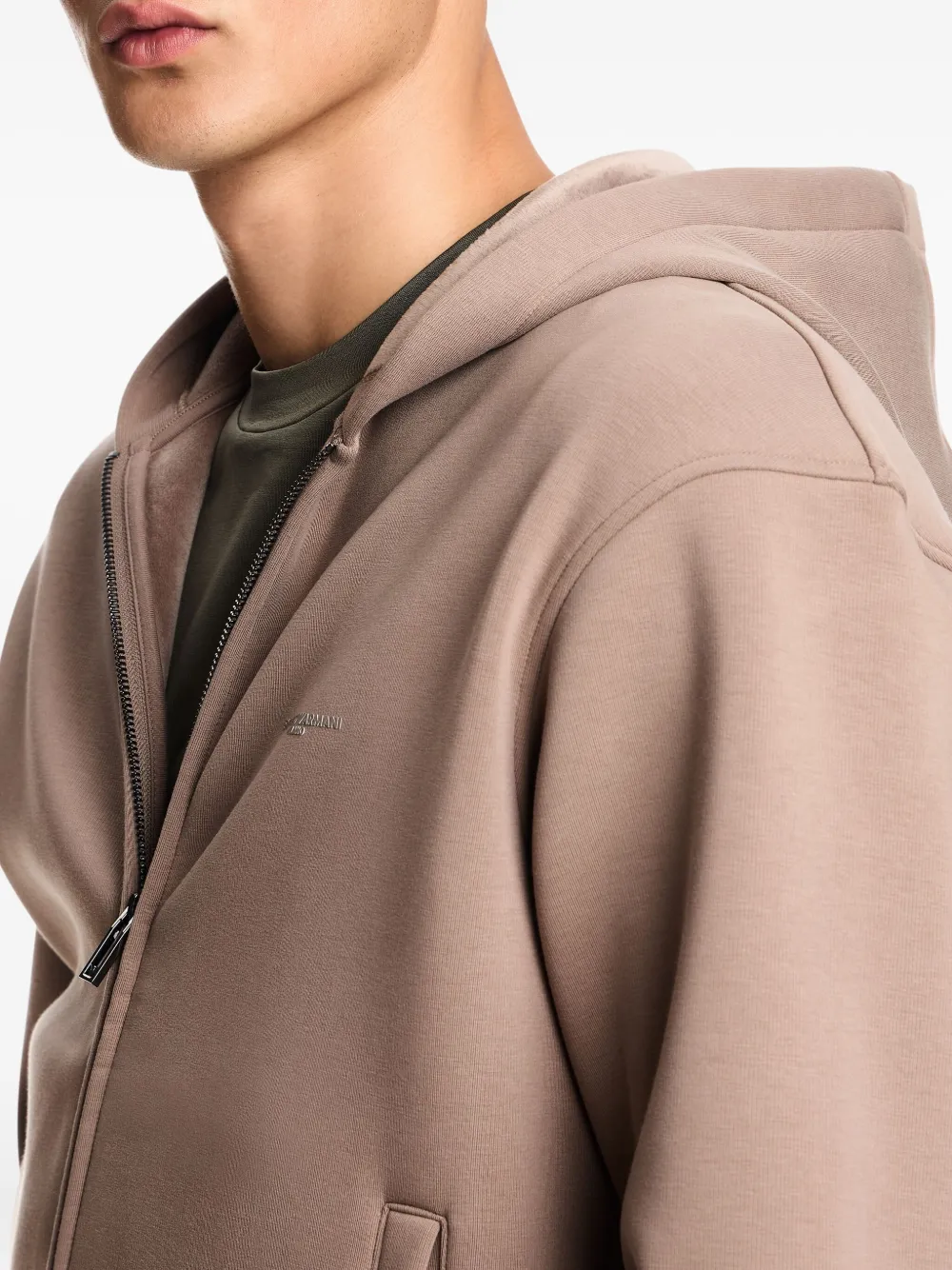 Emporio Armani Hoodie met rits Beige