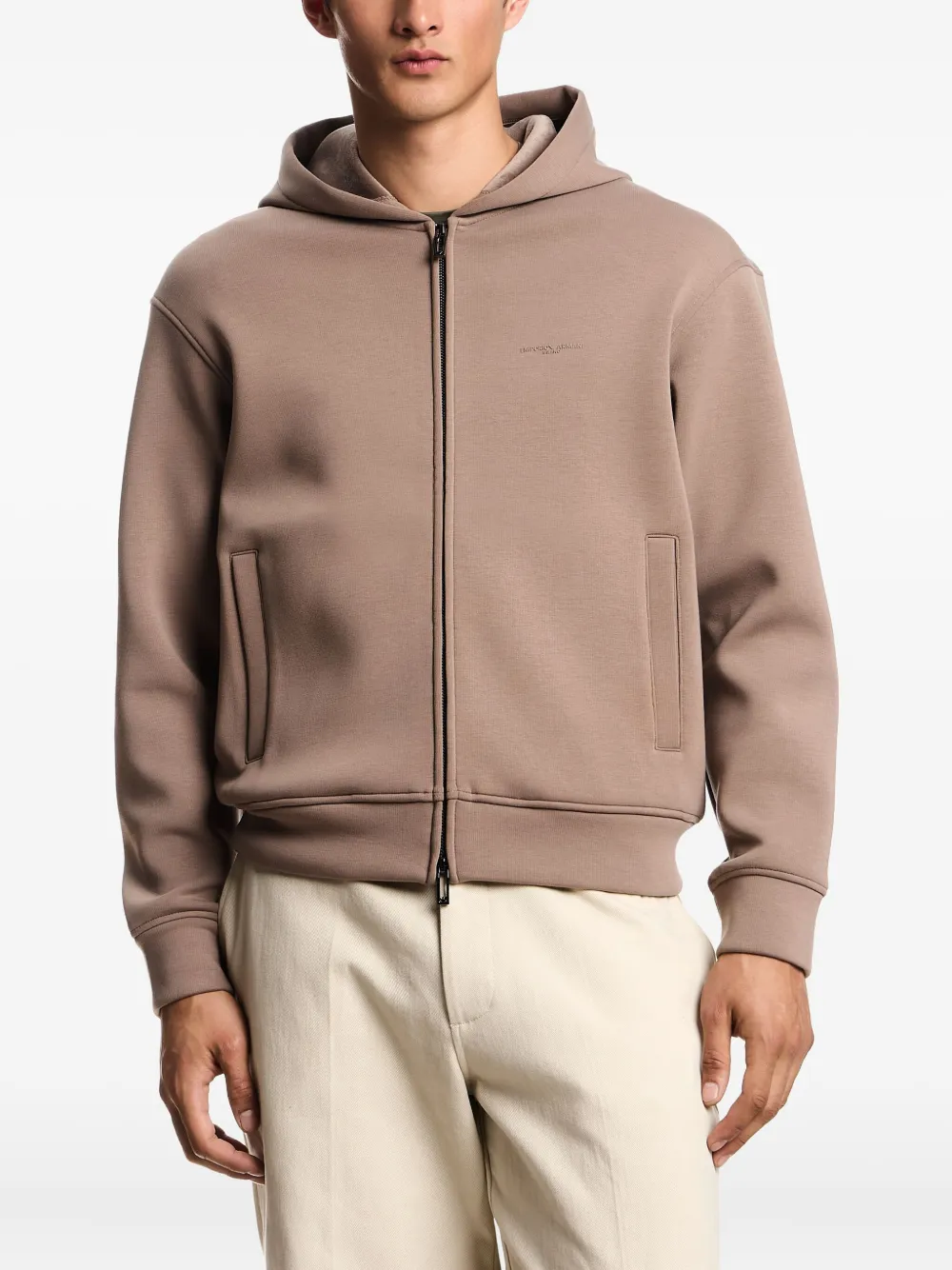 Emporio Armani zip-up hoodie | Neutrals | Image 1