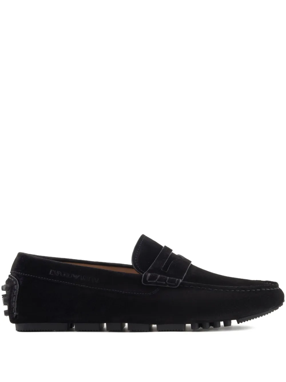 Emporio Armani Leren loafers Zwart