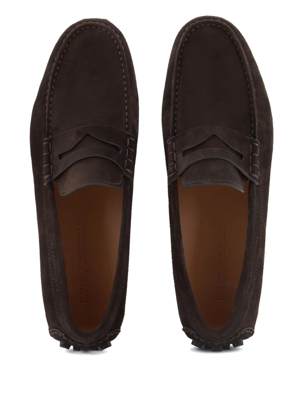 Emporio Armani Suède loafers Bruin