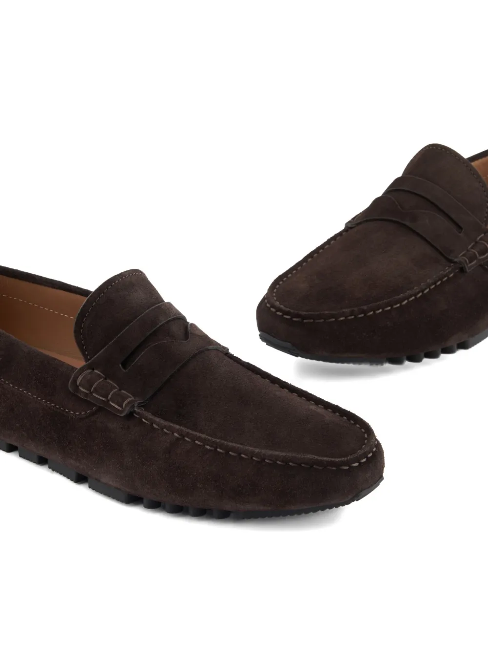 Emporio Armani Suède loafers Bruin