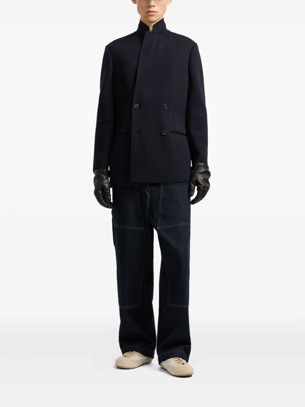 Emporio Armani Blazer met dubbele rij knopen Zwart