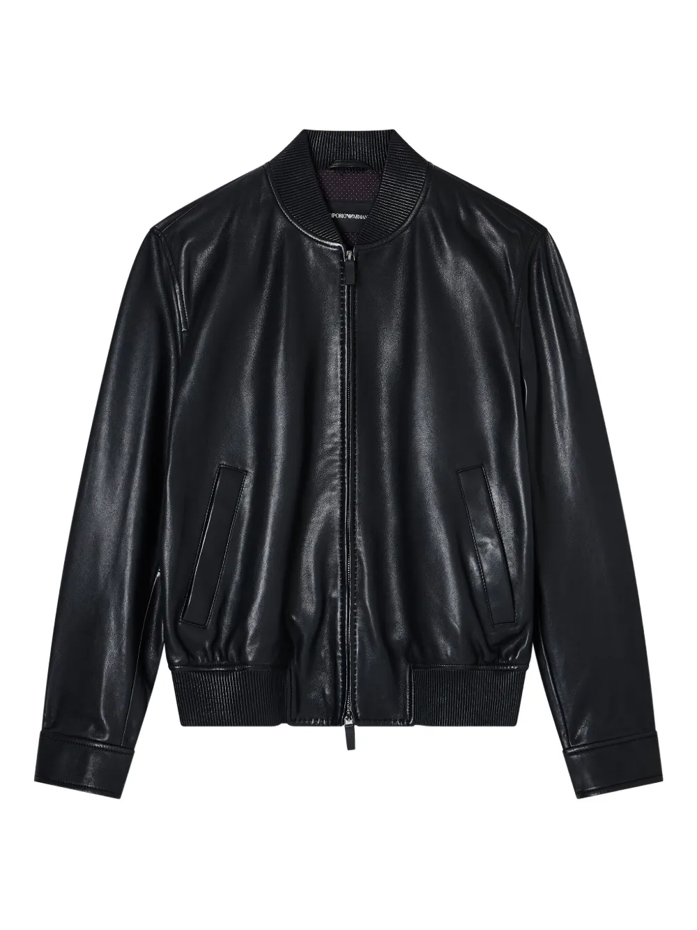 Emporio Armani Bomberjack met geribbelde afwerking Zwart