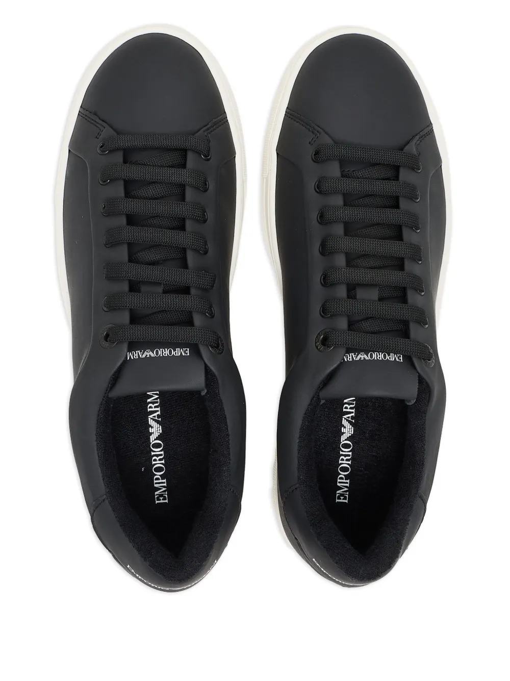 Emporio Armani logo-detail lace-up sneakers Black