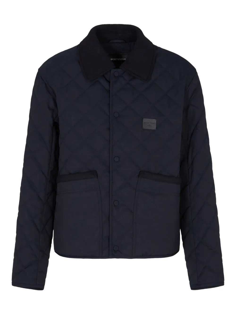 Emporio Armani quilted panelled padded jacket | Blue | Image 1