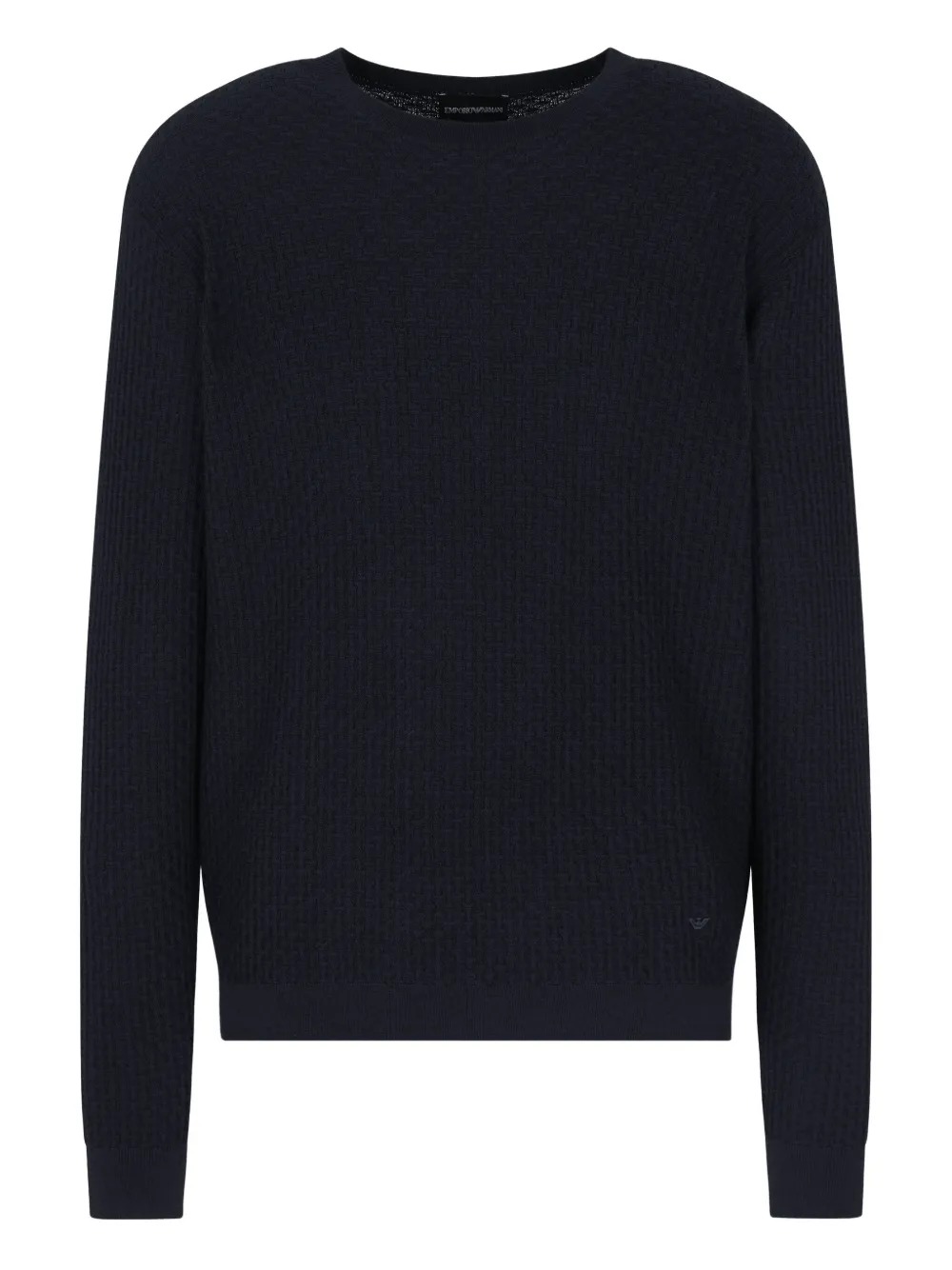 Emporio Armani Trui met wafelpatroon Blauw