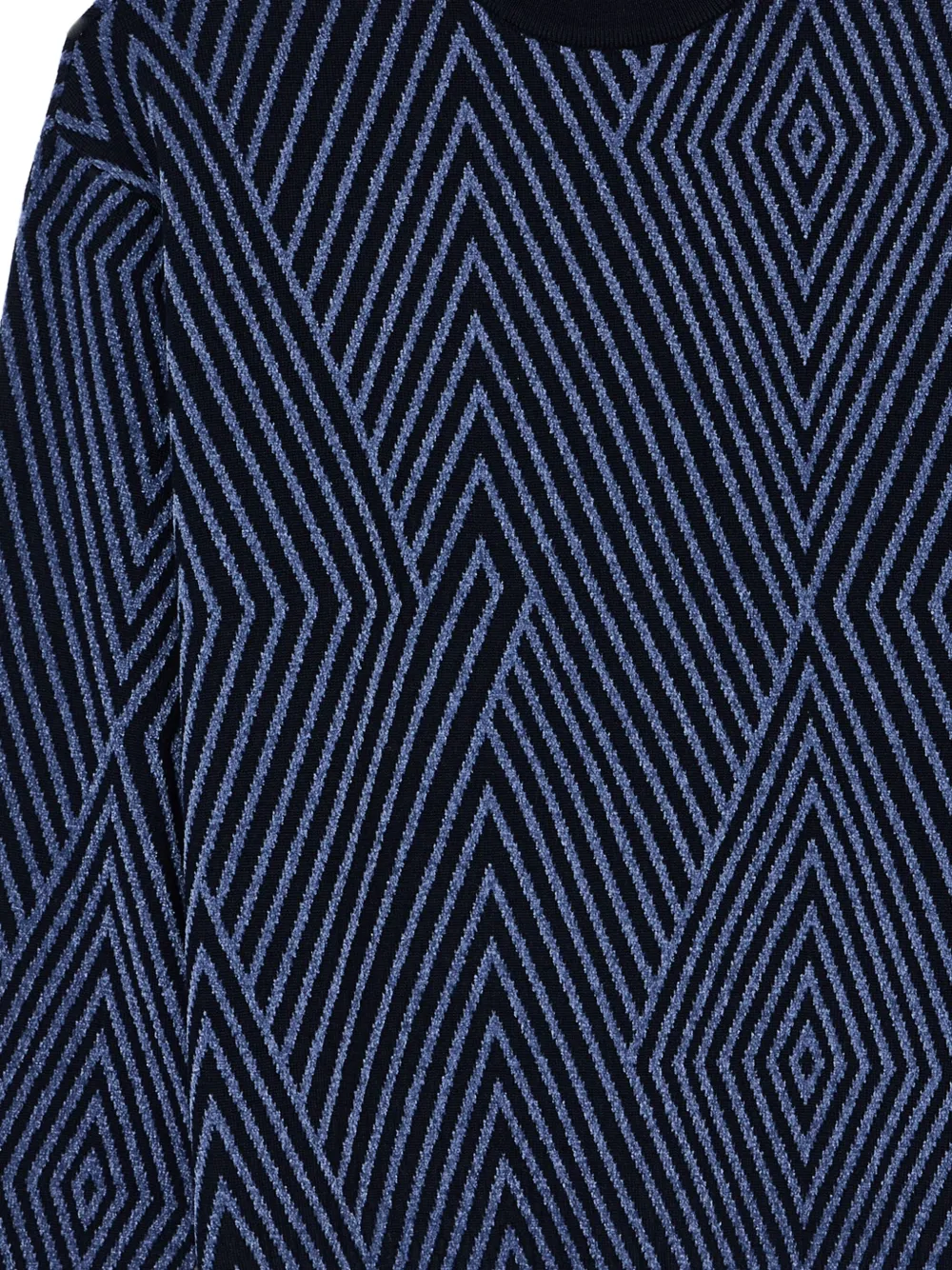 Emporio Armani Wollen trui met geometrisch patroon - Blauw