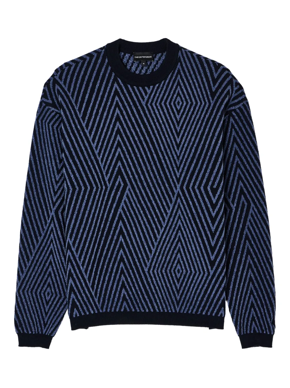 Emporio Armani geometric-pattern wool sweater | Blue | Image 1