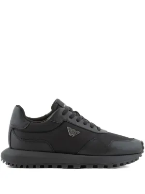 Emporio Armani レザースニーカー | ブラック | FARFETCH JP
