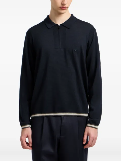 Emporio Armani half-zip wool polo shirt