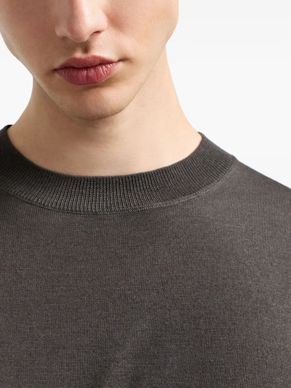Emporio Armani Wollen trui met ronde hals Zwart
