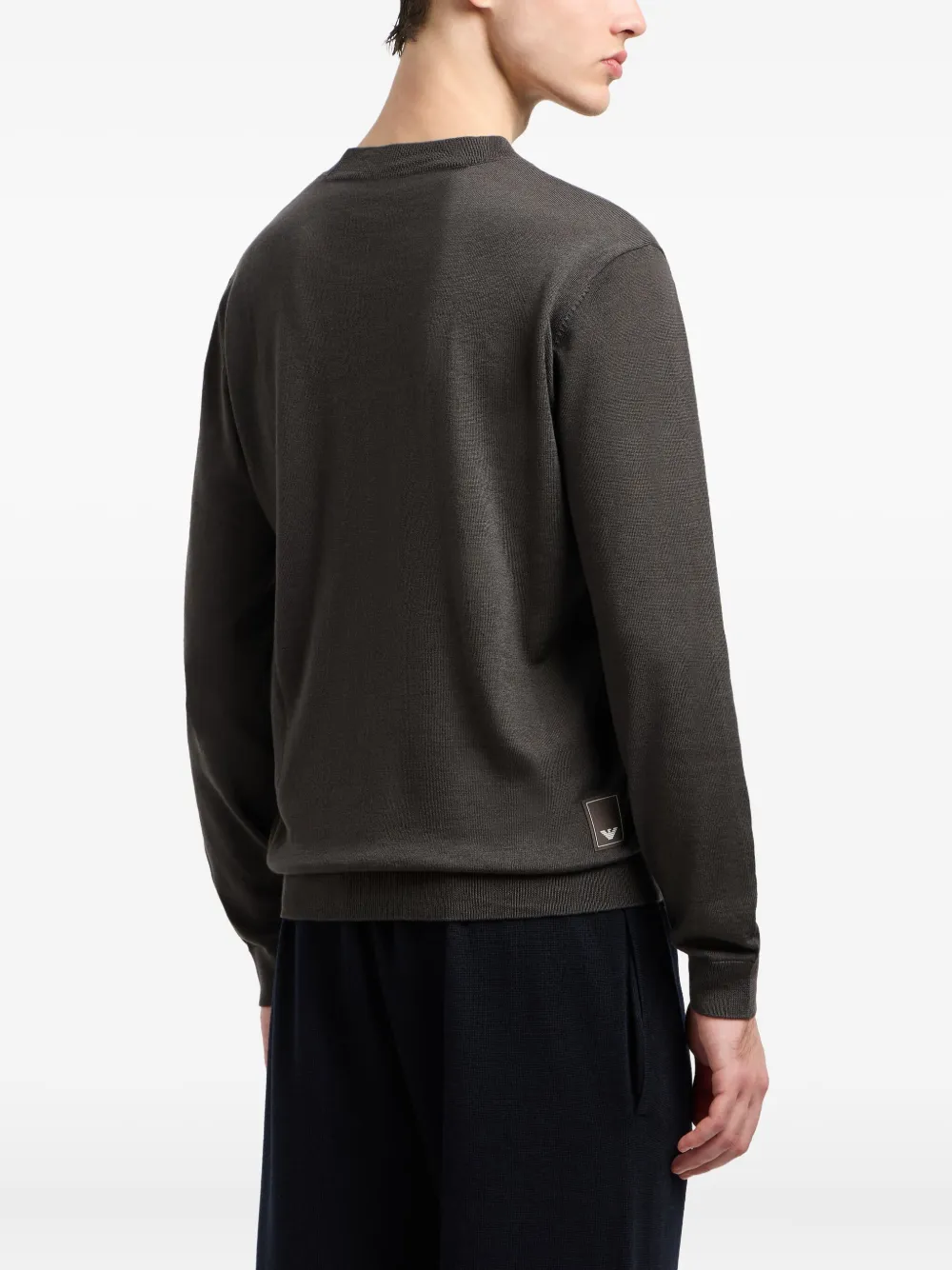 Emporio Armani Wollen trui met ronde hals Zwart