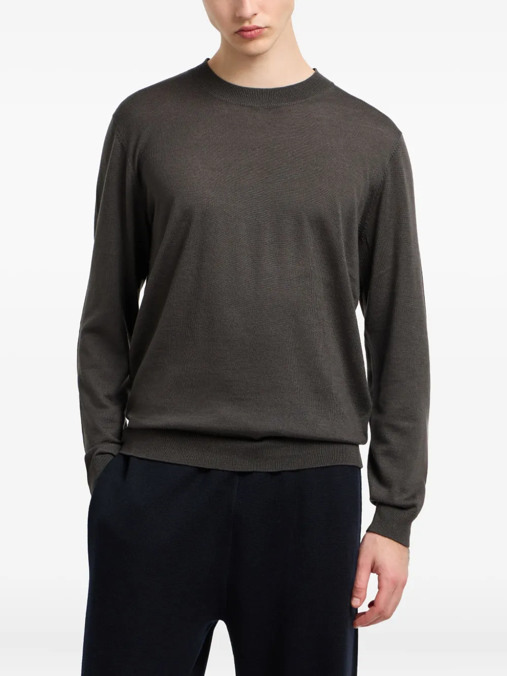 Emporio Armani Wollen trui met ronde hals Zwart