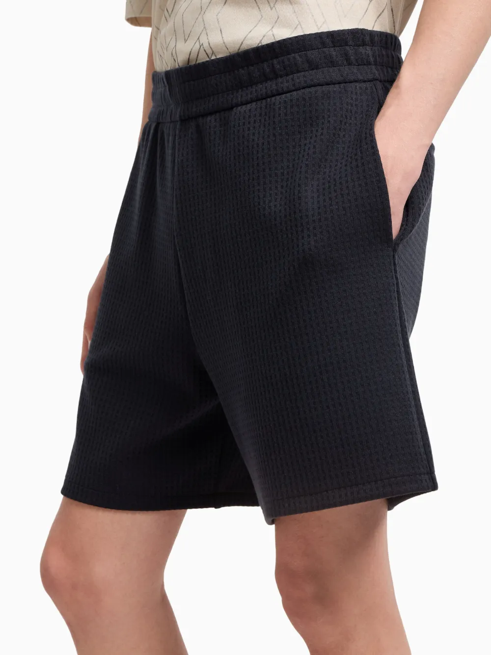 Emporio Armani Trainingsshorts met textuur Blauw