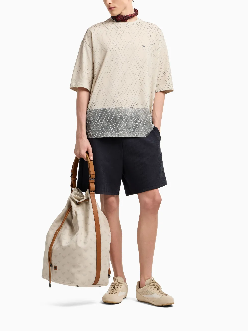 Emporio Armani textured track shorts | Track & Running Shorts | Image 2