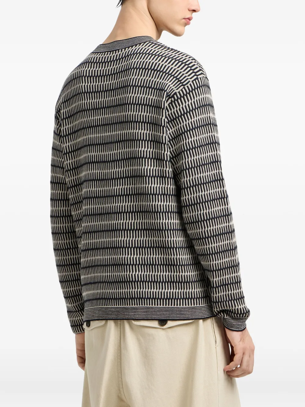 Emporio Armani Wollen trui met geometrisch patroon Zwart