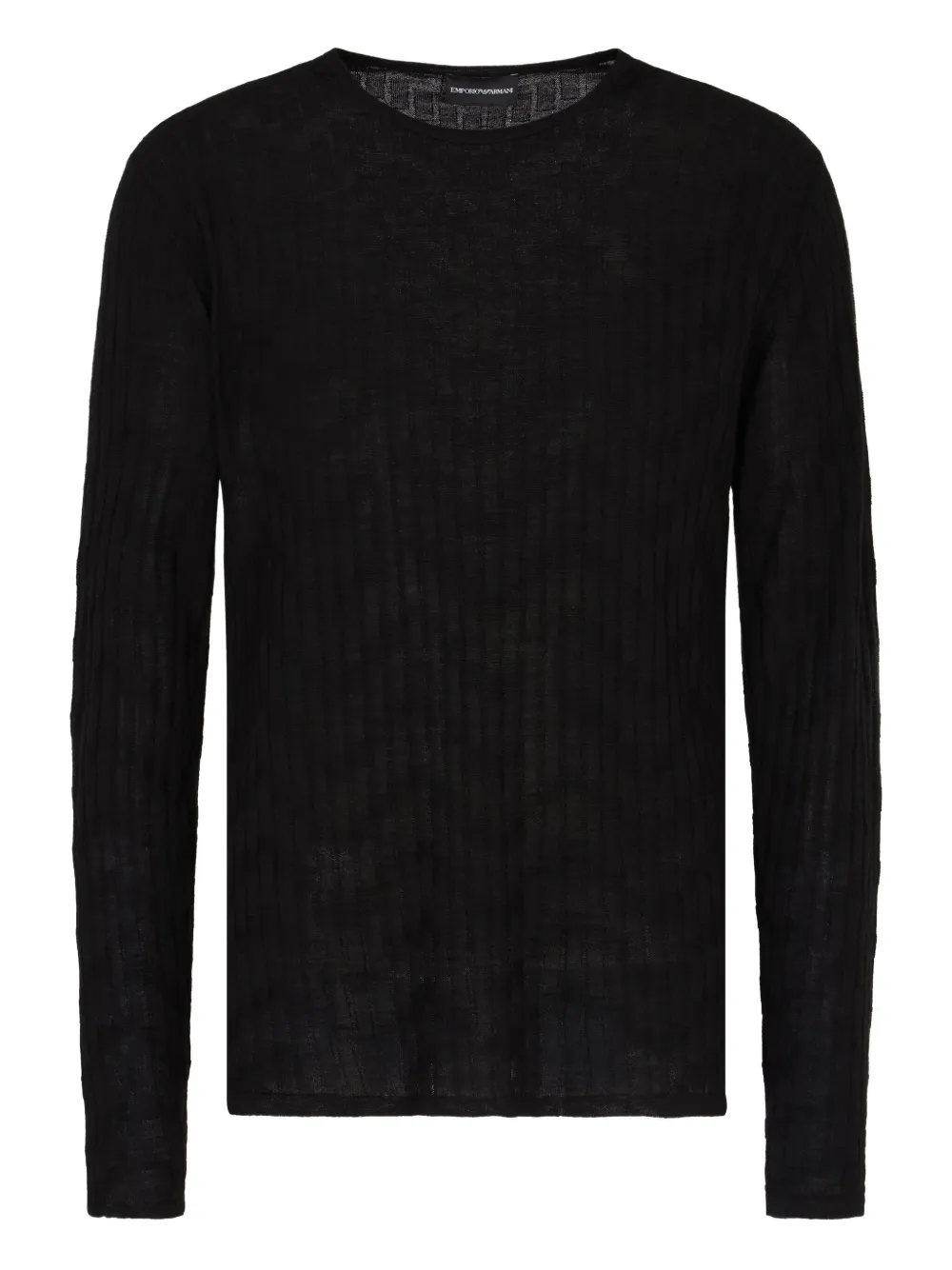 Emporio Armani Maglione in lana a coste - Nero