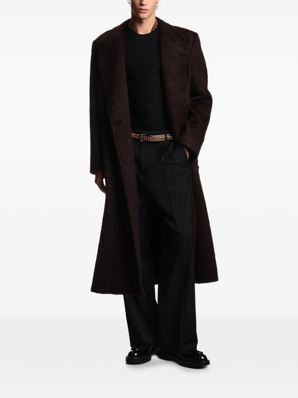 Emporio Armani Ribgebreide wollen trui - Zwart