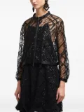 Emporio Armani sequin-embellished sheer jacket - Black