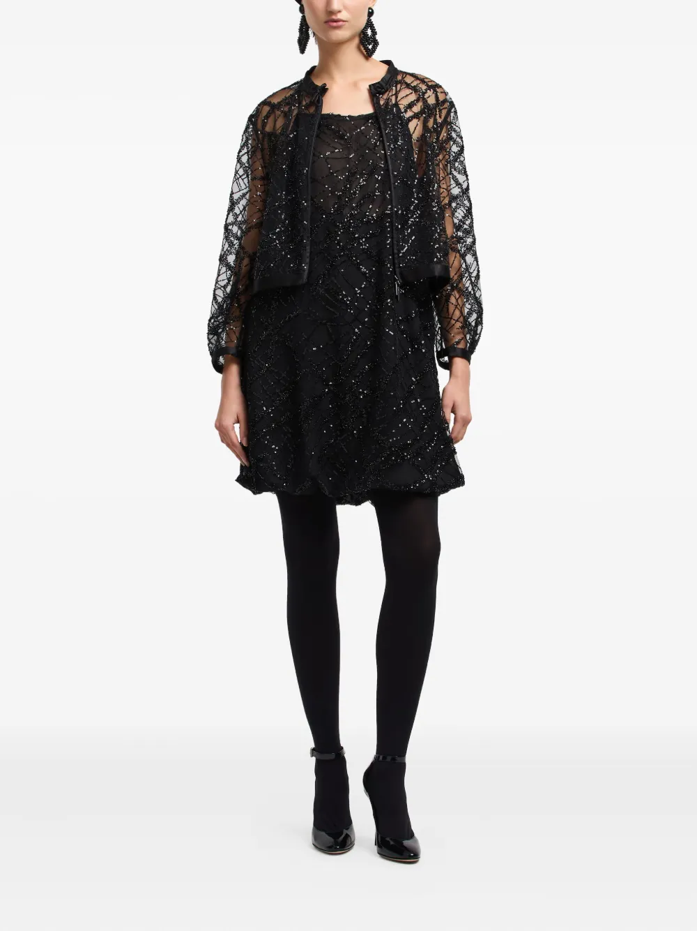 Emporio Armani sequin-embellished sheer jacket | Cropped Jackets | Image 2